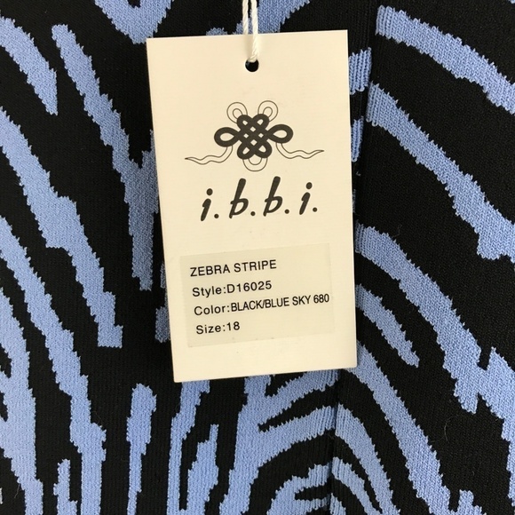 i.b.b.i. Blue Zebra Stripe Body Con Dress … - Picture 6 of 7
